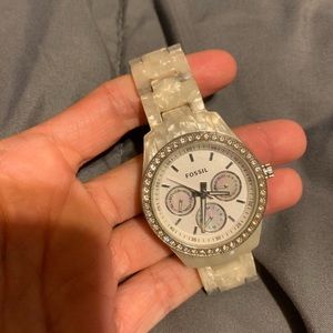 Pearl Fossil Watch